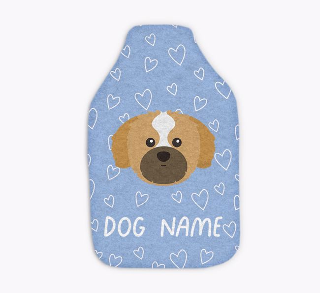 Heart Pattern: Personalised {breedFullName} Hot Water Bottle